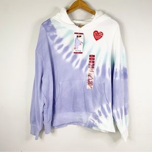 Wildfox Tie Dye Hoodie Pullover Lavender Size XL MSRP $126